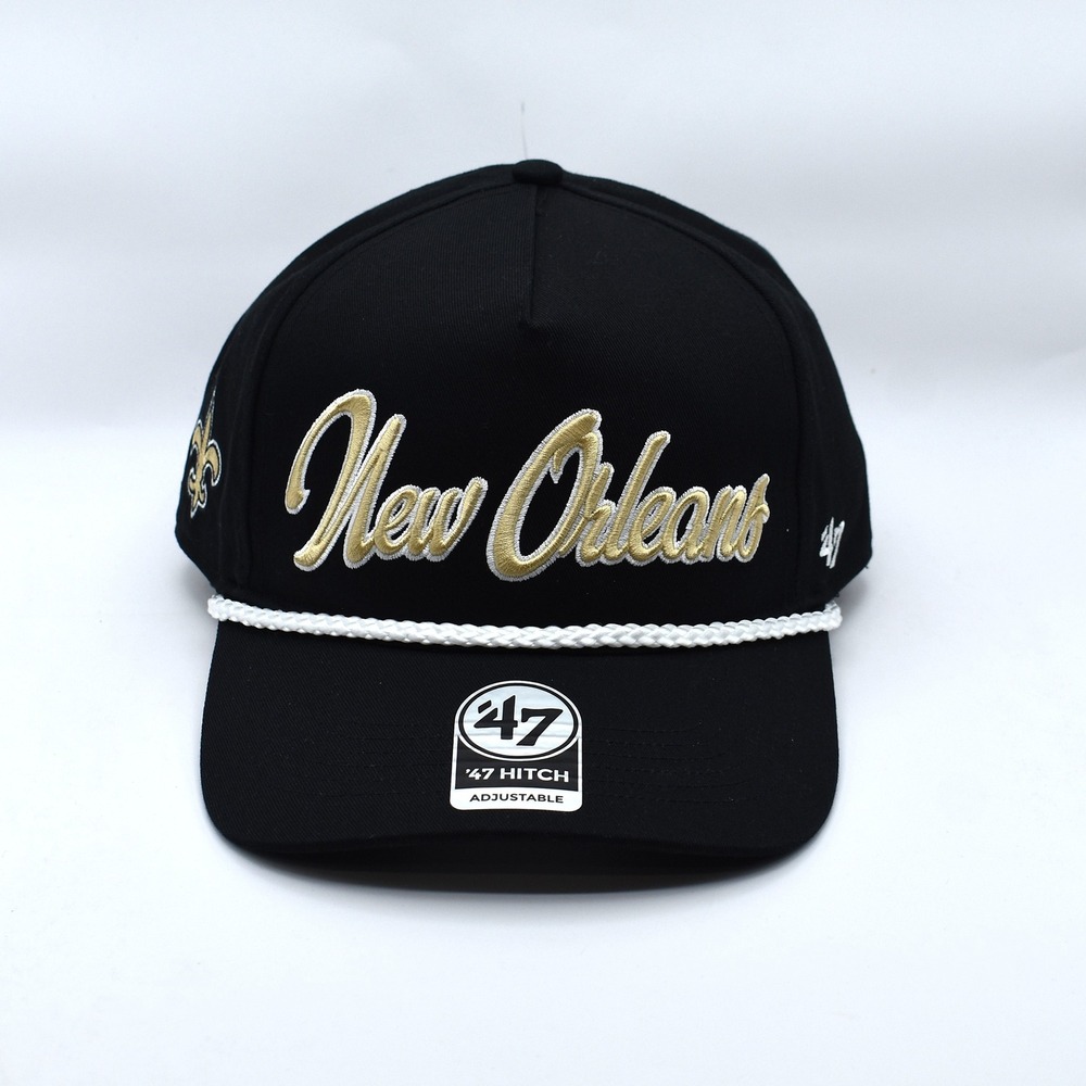 '47 Brand Hitch New Orleans Saints NFL Rope Snapback Hat Cap Black Gold NEW